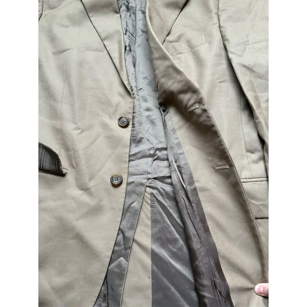 Ralph Lauren Chaps Men's‎ Beige Wool Blazer 39R Two-Button Sport Coat